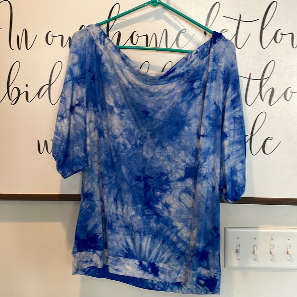 Kori America tie dye blue top